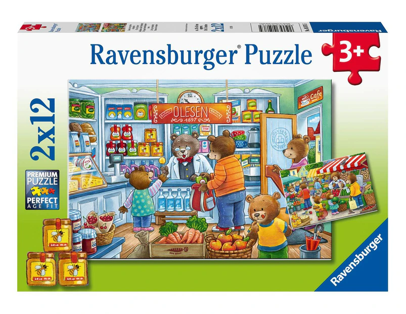 Ravensburger Puzzle 2 x 12pc - Let's Go Shopping