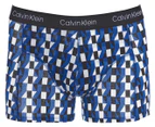 Calvin Klein Men's Axis Cotton Stretch Trunk 3-Pack - Black/Geo Print/Turkish Blue