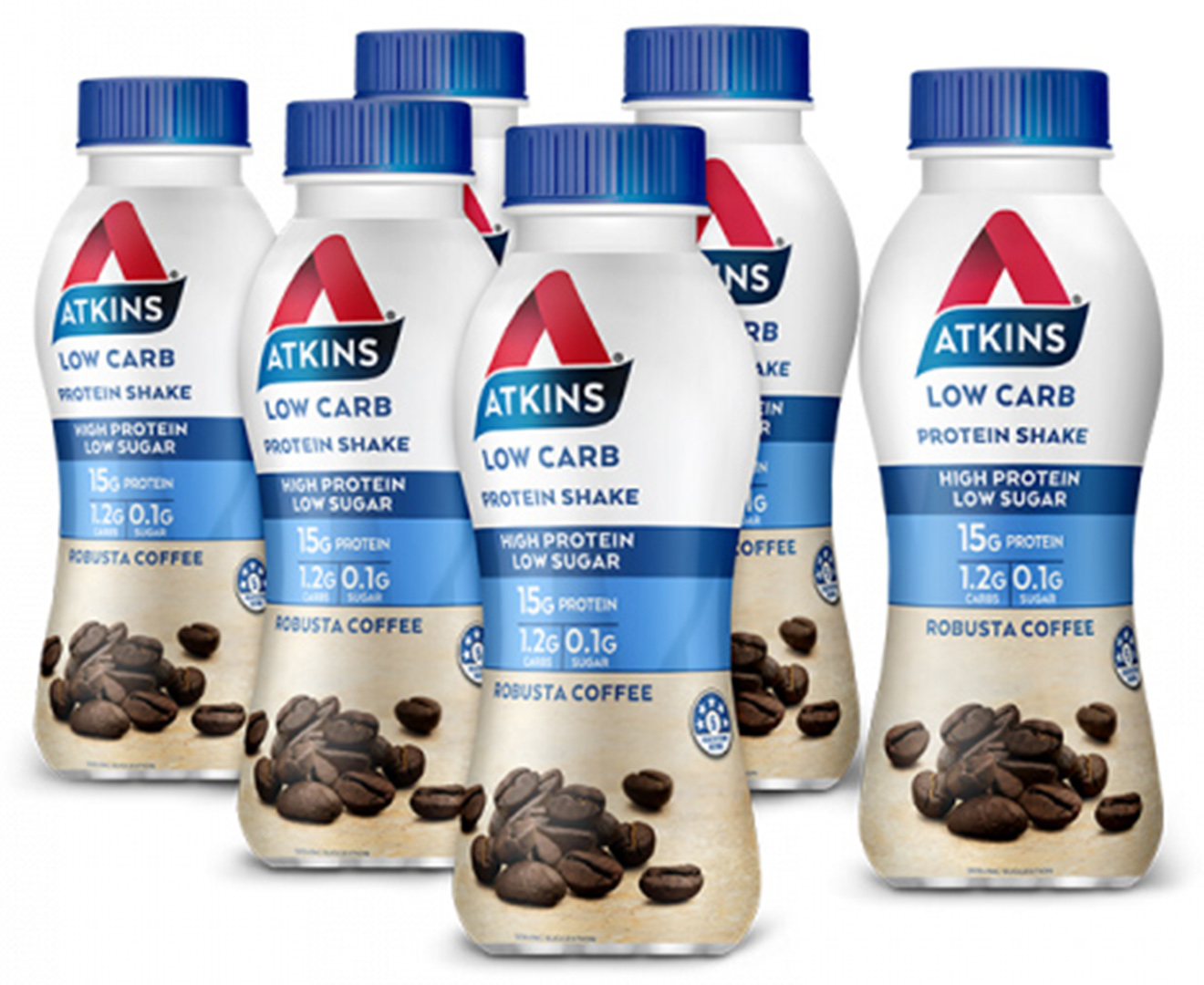 6 X Atkins Low Carb Protein Shake Robusta Coffee 330ml Au