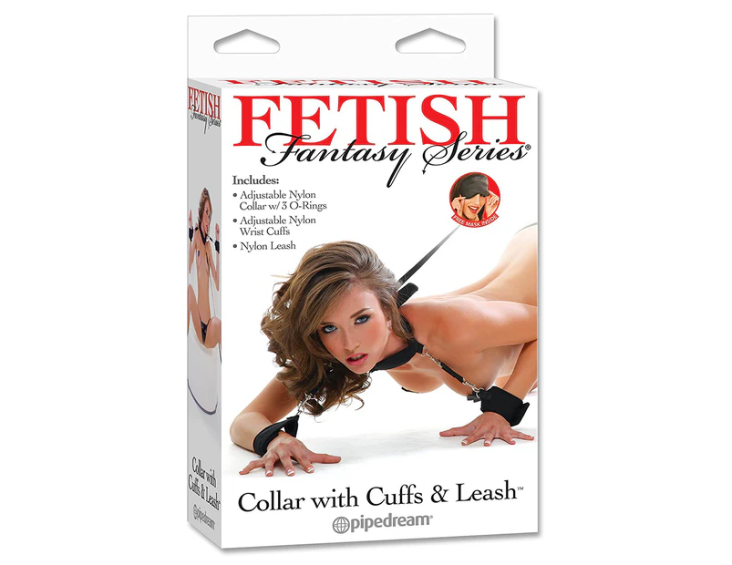 Fetish Fantasy Series Collar w/ Cuffs & Leash Kit - Black