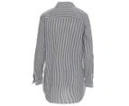 Calvin Klein Women's Striped Boyfriend Shirt - White/Black