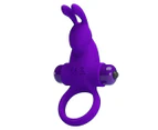 Pretty Love Vibrant Rabbit Cock Ring - Purple