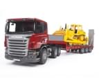 Bruder 1:16 Scania R-Series Low Loader w/ CAT Bulldozer Toy 3