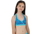 Regatta Girls Hosanna Racer Back Printed Bikini Swim Top - VictoriaBlue