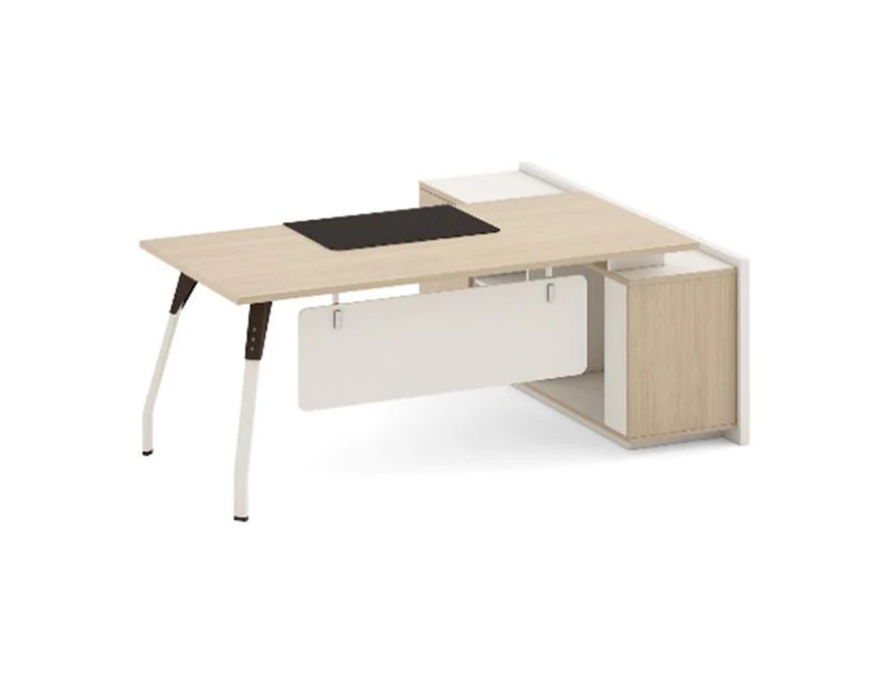 NESTOR Executive Office Desk with Left Return 160m - Ivory