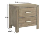 Canterbury Two Drawer Bedside Table