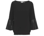 Calvin Klein Women's Flared Sleeve Top - Black