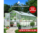 Greenfingers Greenhouse Aluminium Green House Garden Shed Greenhouses 4.1x2.5M