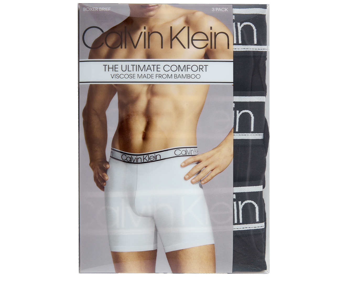 Calvin Klein Men's Bamboo Comfort Boxer Brief 3-Pack - Black 