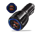 Twin USB 3.0 QC Car Cigarette Lighter Charger Power Car Adapter - Black (AU Stock)