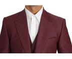 Dolce & Gabbana Purple Wool 3 Piece Double Breasted Suit