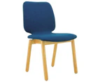 MISSIE Dining Chair - Oak + Midnight Blue