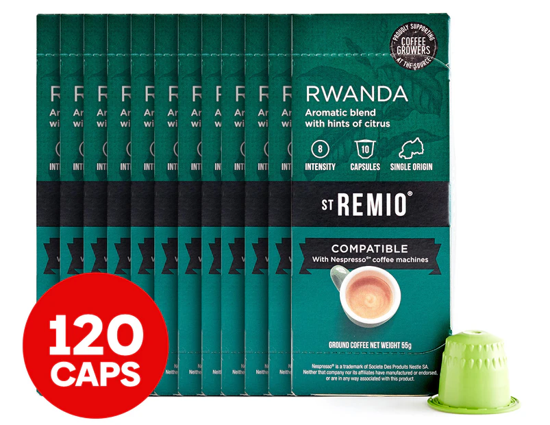 2 x 60pk St Remio Rwanda Nespresso Compatible Coffee Capsules