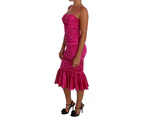 Dolce & Gabbana Pink Corset Mermaid Bustier Ruched Dress