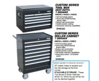 Sp Tools Box 7 Drawers Deep Chest Cabinet Stackable Storage Black Toolbox Sp40102