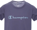 Champion Girls' Script Boxy Crew Neck Tee / T-Shirt / Tshirt - Positano