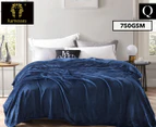 Ramesses 210x240cm Queen Bed Mink Blanket - Navy