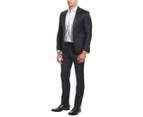 Strong Suit Clothing Men's  Ashton Wool Suit With Flat Front Pant - Blue