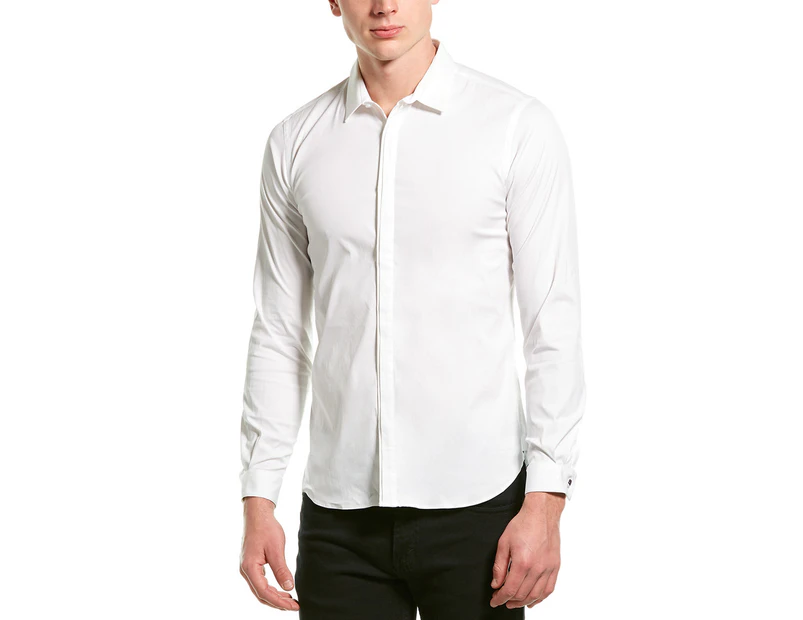 The Kooples Men's  Fitted Twill Shirt - White