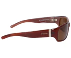Glarefoil Rice Polarised Sunglasses - Brown Wood Stripe Gradient