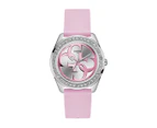 Guess Ladies G Twist Watch W1240L1 Silicone|Stainless Steel 3 Hands Pink