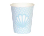 Bristol Novelty Seashell Party Cups (Pack Of 8) (Turquoise) - BN2297