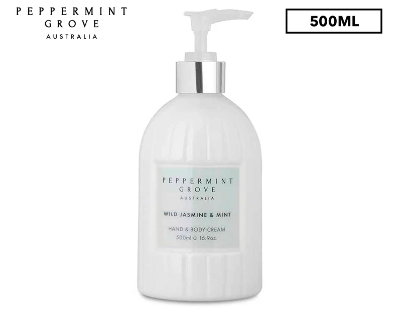 Peppermint Grove Hand & Body Cream Wild Jasmine & Mint 500mL