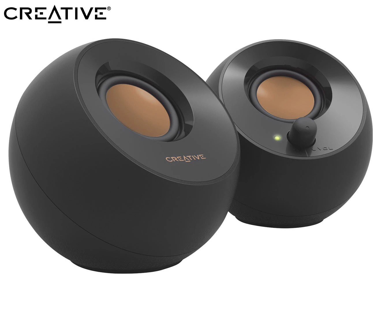 Creative Pebble 2.0 Modern USB Desktop Speakers (Black)