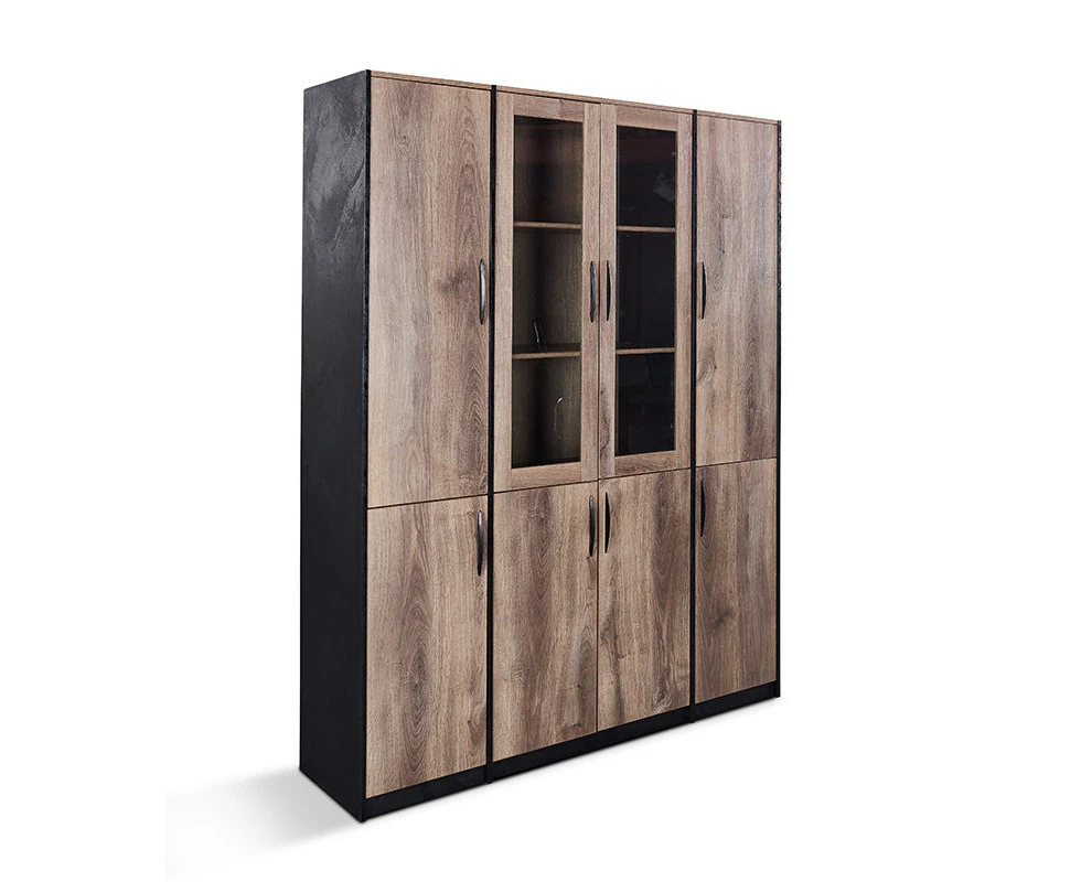 REGGIE Display Unit 160cm - Warm Oak & Black