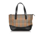 Pre-Loved: Burberry Haymarket Check Canvas Handbag - Designer - Pre-Loved