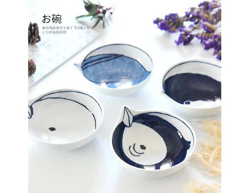 4 Piece Ceramic 13cm Bird Pattern Dinner Bowl Set Dining Home Dinnerware Japan