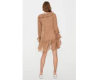 COOPER ST Rosie Long Sleeve Frill Dress in Sand