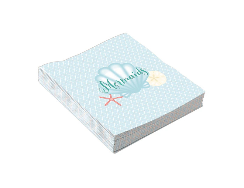 Bristol Novelty Mermaids Party Napkins (Pack Of 16) (Turquoise) - BN2294