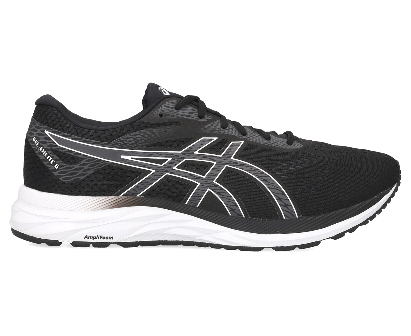 ASICS Men's Gel-Excite 6 4E Extra Wide Fit Running Shoes - Black/White ...