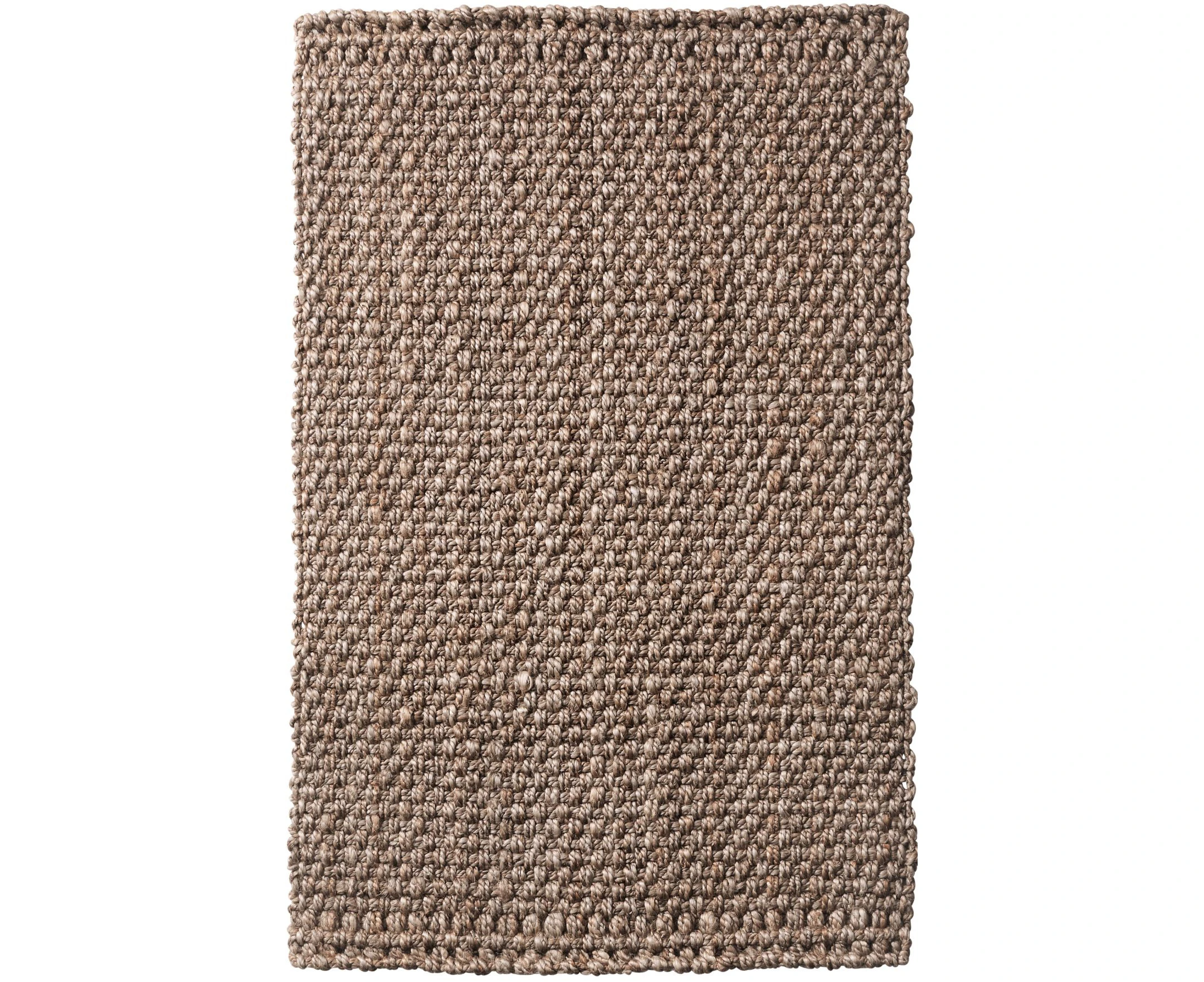 Basket Weave Chunky Jute Rug with Natural Rubber Backing-Natural Silver Jute