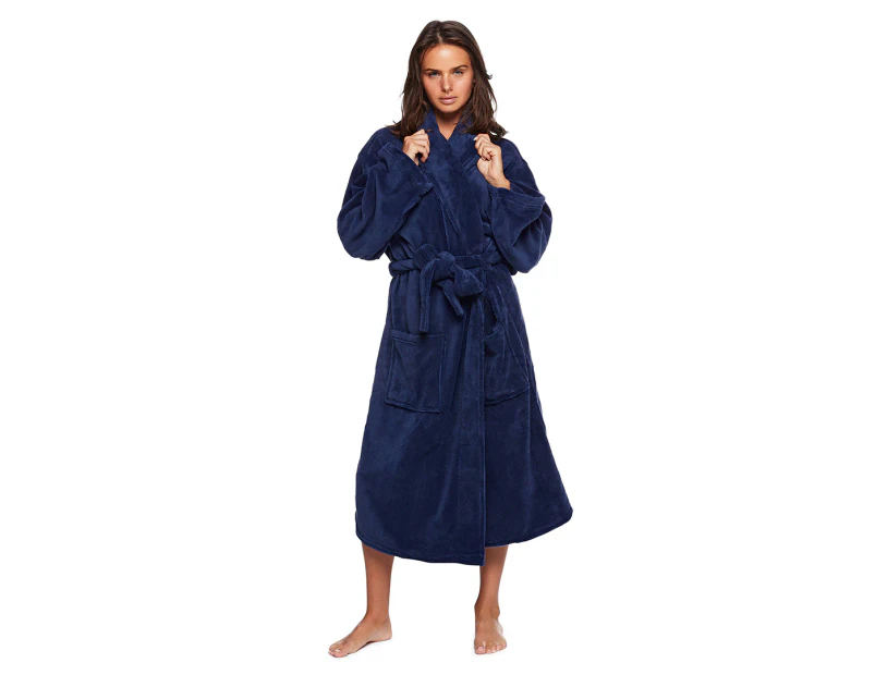 Bambury Women's Microplush Robe - Denim