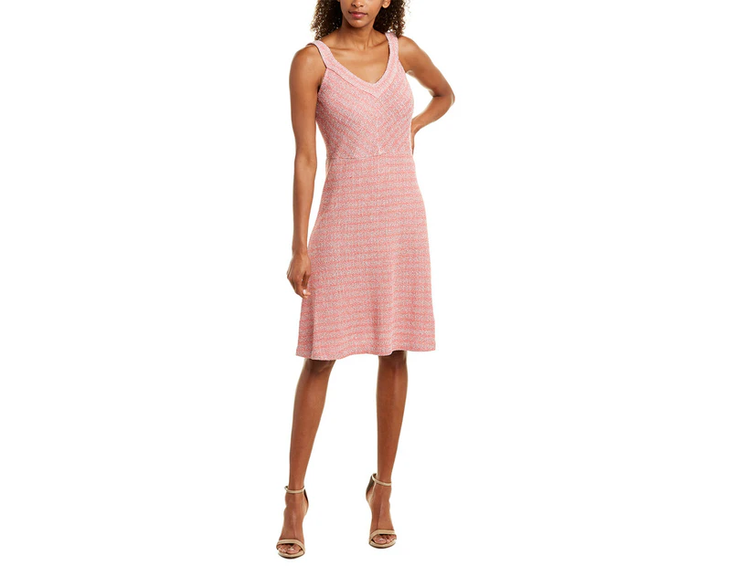 St. John Women's  Wool-Blend A-Line Dress - Pink
