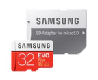 Samsung EVO PLUS 32GB Micro SD with Adapter, up to 95MB/s Read, 20MB/s Write