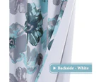 2x Blockout Blue Floral Curtains Pair Eyelet Blackout Curtain Draperies for Living, Multi Color and Size