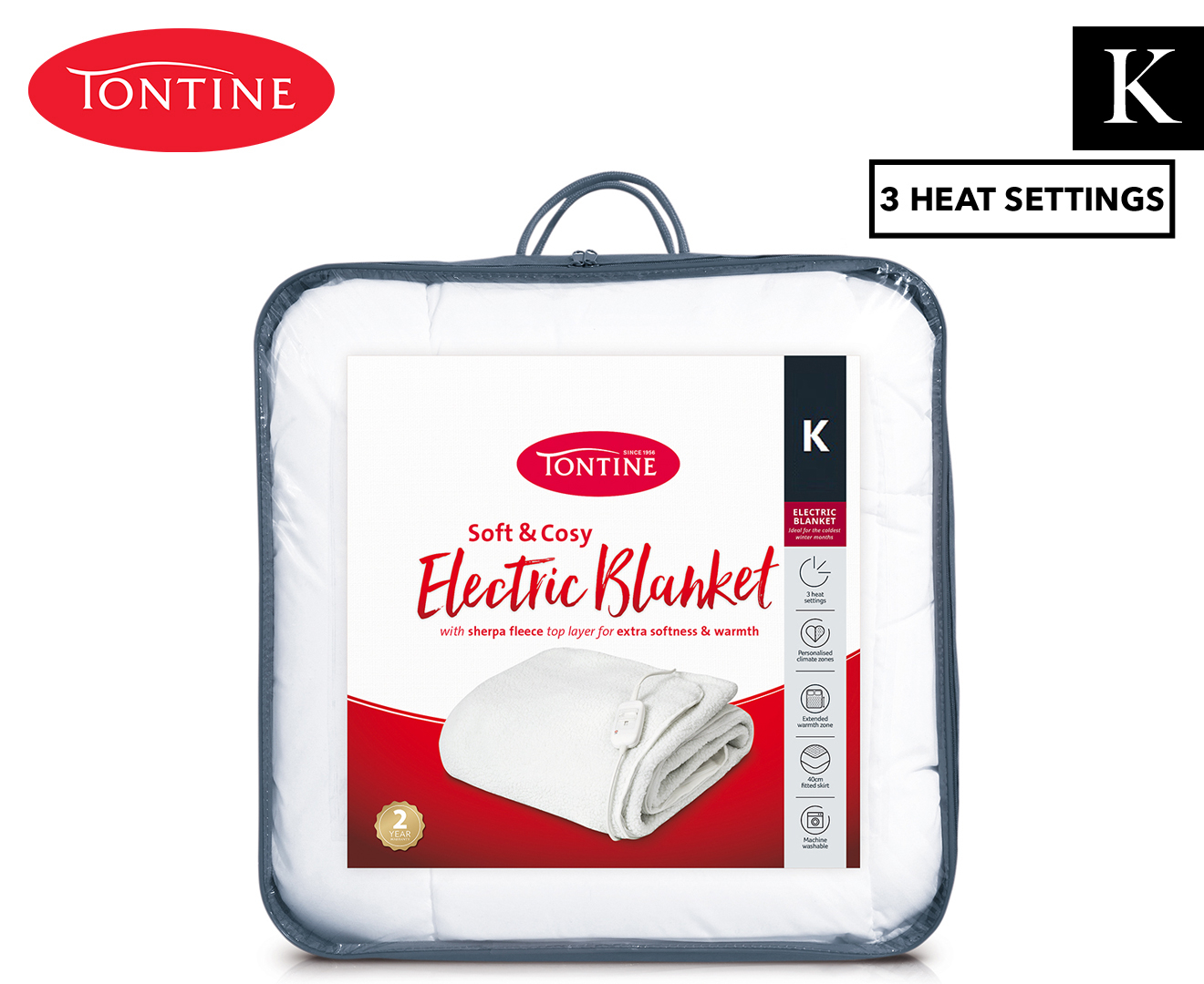 Tontine Sherpa King Electric Blanket T9020 | Catch.com.au