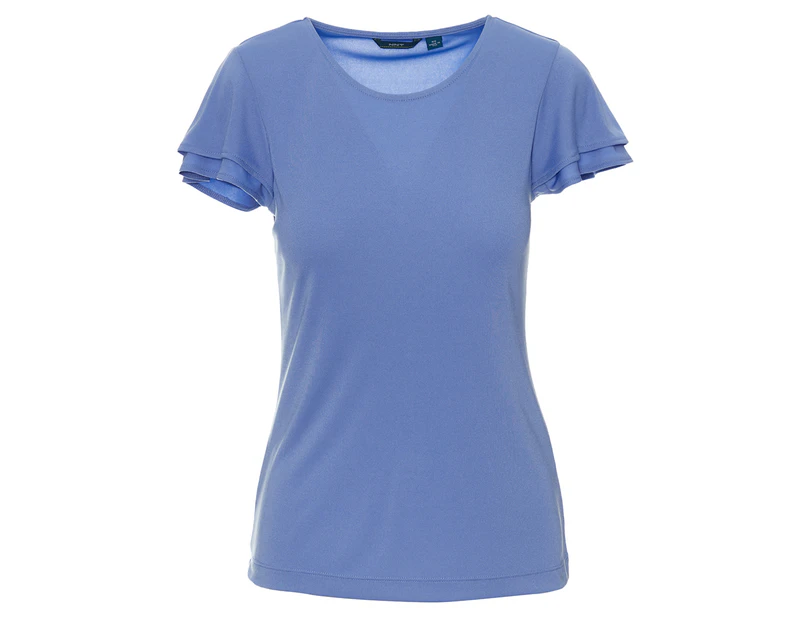 Stylecorp Women's Fluted Short Sleeve Top - Periwinkle Blue