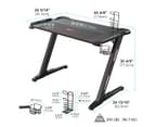 Eureka Ergonomic Z1S PC Gaming Office Desk with RGB Lights, Retractable Cup Holder & Headset Hook, Black 3