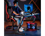 Eureka Ergonomic Z1S PC Gaming Office Desk with RGB Lights, Retractable Cup Holder & Headset Hook, Black