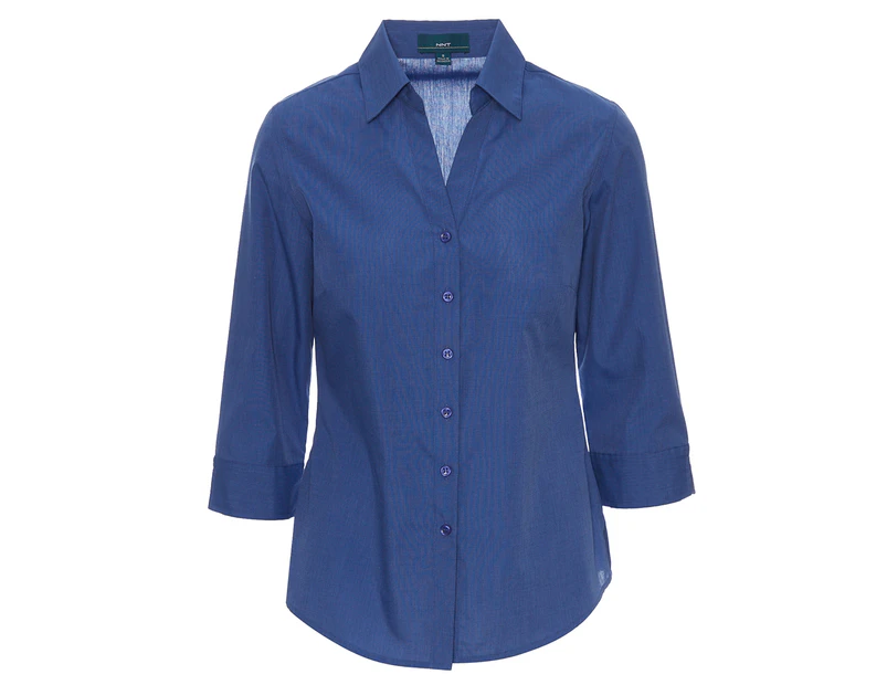 NNT Women's 3/4 Sleeve Shirt - Medium Blue
