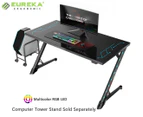 Eureka Ergonomic Z1G-PG1 Glass Gaming Desk + RGB Lights - Black