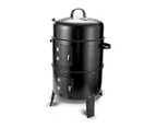 3in1 Portable Charcoal Vertical Smoker BBQ Roaster Grill Steel Water Steamer