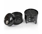 3in1 Portable Charcoal Vertical Smoker BBQ Roaster Grill Steel Water Steamer