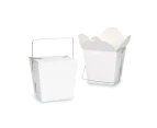 Bulk Packs 50 pcs White Noodle Box Pail With Metal Wire Handle