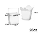 Bulk Packs 50 pcs White Noodle Box Pail With Metal Wire Handle