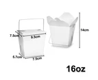 Bulk Packs 100 pcs White Noodle Box Pail With Metal Wire Handle
